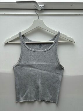Brandy Melville Light Grey Ribbed Tank Top